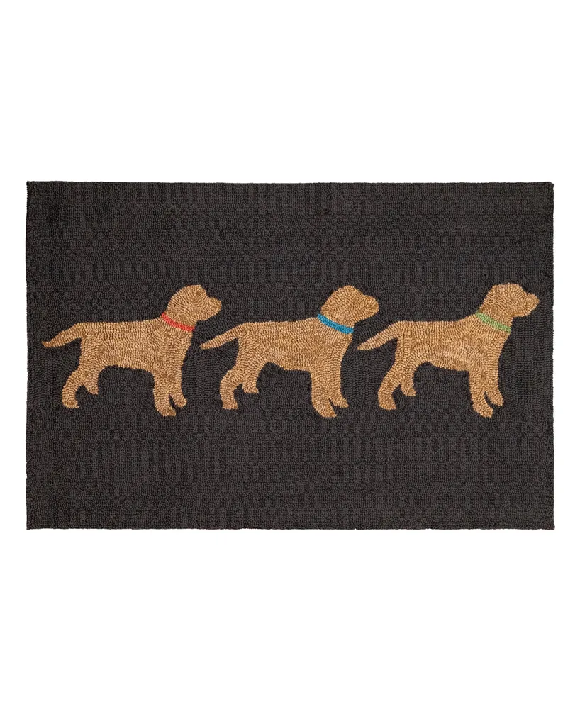 Liora Manne' Frontporch Yellow Labs 1'8" x 2'6" Outdoor Area Rug