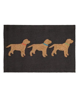 Liora Manne' Frontporch Yellow Labs 1'8" x 2'6" Outdoor Area Rug