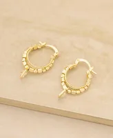 Ettika Beaded Crystal Hoop Earrings - Gold