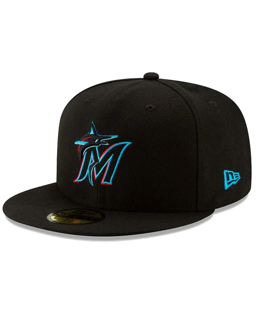 Men's Miami Marlins Black On-Field Authentic Collection 59FIFTY Fitted Hat