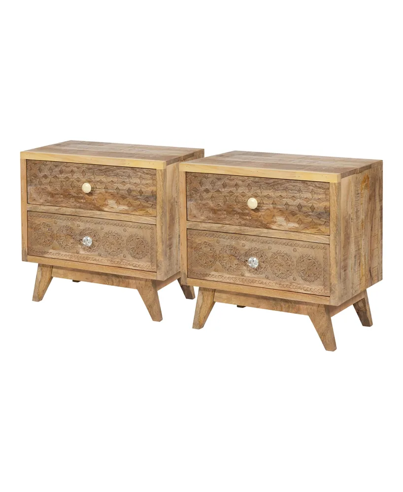 Kenning ham 2 Drawer Nightstand, Set of 2