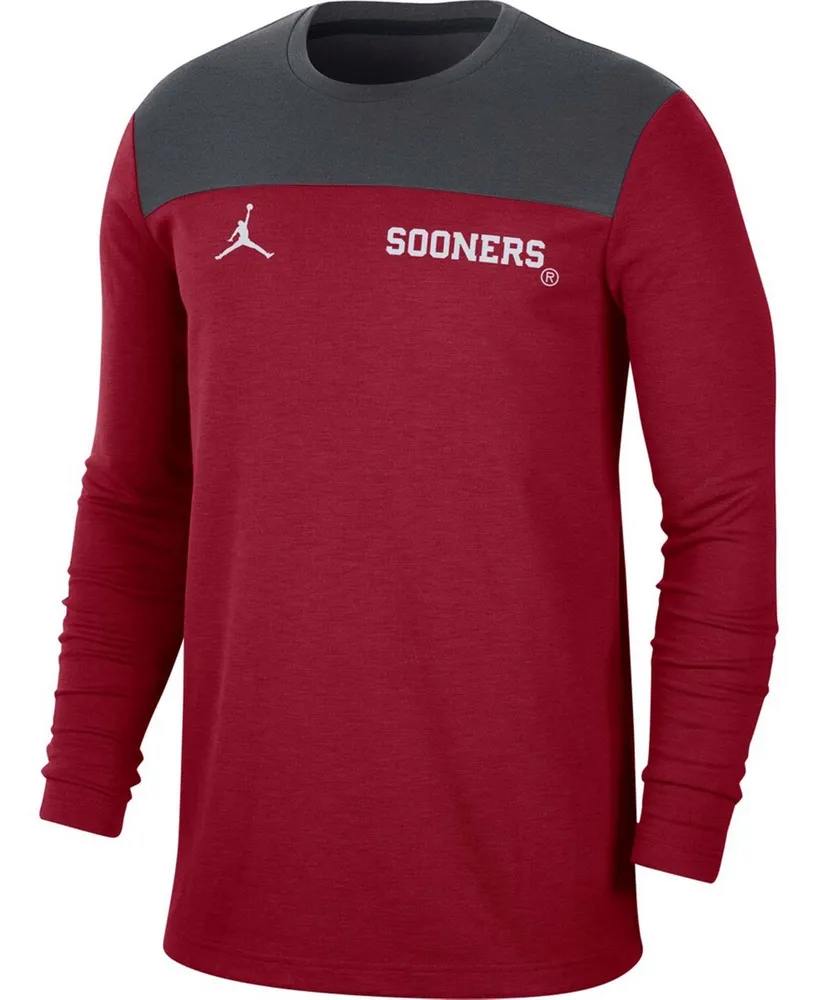 Men's Crimson Oklahoma Sooners Player Performance Long Sleeve T-shirt