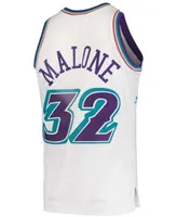 Men's Karl Malone White Utah Jazz Hardwood Classics 1996-97 Swingman Jersey