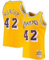 Men's James Worthy Gold Los Angeles Lakers 1984-85 Hardwood Classics Swingman Jersey