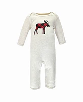 Hudson Baby Boys Cotton Coveralls, Train, 3-6 Months