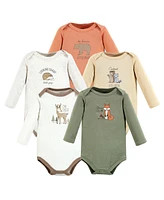 Hudson Baby Baby Boys Hudson Cotton Long-Sleeve Bodysuits, Forest Deer -Pack