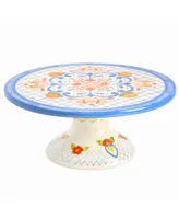 Laurie Gates Tierra 12" Hand-Painted Cake Stand - Multi