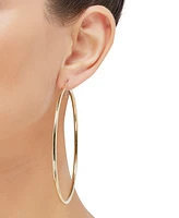 Polished Bridge Extra Large Hoop Earrings in 10k Gold (80mm)