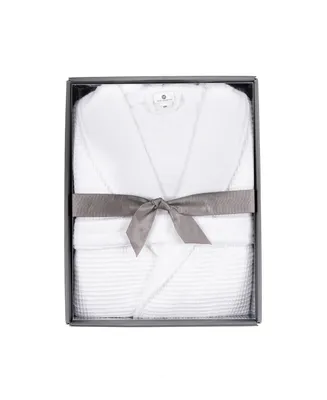 Hotel Collection Cotton Boxed Waffle Textured Bath Robe, Created for Macy's