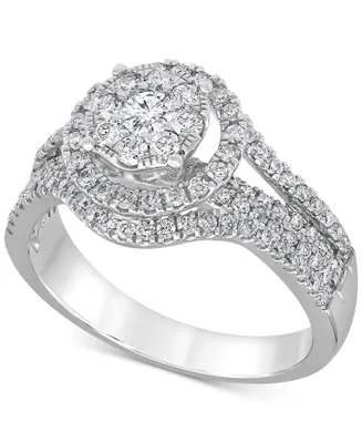 Diamond Open Halo Engagement Ring (1 ct. t.w.) in 14k White Gold
