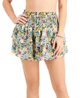 Miken Juniors' Floral Print Cover-Up Skirt, Created for Macy's