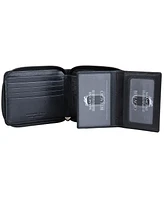 Men's Bellagio Collection Zippered Bifold Wallet with Removable Pass Case