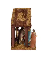 Kurt Adler 6.25" Nativity with 11" Stable 8 Piece Set