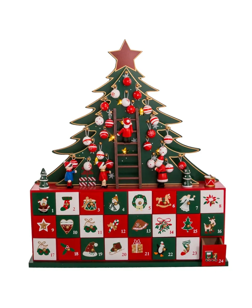 Kurt Adler 13.5" Battery-Operated Led Christmas Tree Advent Calendar