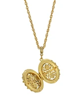 2028 Cross Filigree Locket Necklace