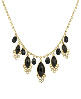 2028 Gold-Tone Teardrop Adjustable Necklace