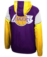 Mitchell & Ness Men's Los Angeles Lakers Highlight Reel Windbreaker Half-Zip Hoodie Jacket