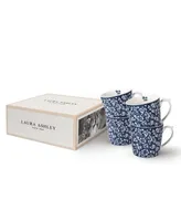 Laura Ashley Blueprint Collectables 9 Oz Sweet Allysum Mugs in Gift Box, Set of 4