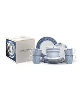 Closeout! Laura Ashley Blueprint Collectables Dinner Set in Gift Box, 16 Pieces