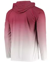 Men's Cardinal Arkansas Razorbacks Terminal Tackle Omni-Shade Upf 50 Long Sleeve Hooded T-shirt