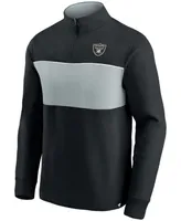 Men's Black and Silver Las Vegas Raiders Block Party Quarter-Zip Jacket