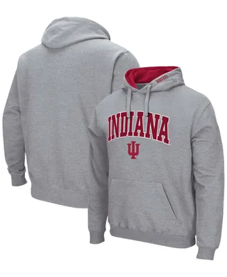 Men's Heathered Gray Indiana Hoosiers Arch Logo 3.0 Pullover Hoodie