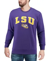 Men's Purple Lsu Tigers Arch Logo Crew Neck Sweatshirt