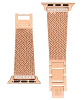 Anne Klein Women's Premium Crystal and Rose Gold-Tone Stainless Steel Mesh Band designed for Apple Watch 42mm (Series 10) & 38/40/41mm