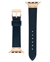 Anne Klein Women's Navy Genuine Leather Band designed for Apple Watch 42mm (Series 1-3 only) & 44/45/46/49mm (Ultra & Ultra 2)