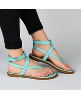 Journee Collection Women's Tangie Ankle Strap Flat Sandals