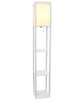 Lalia Home Column Shelf Floor Lamp with Linen Shade