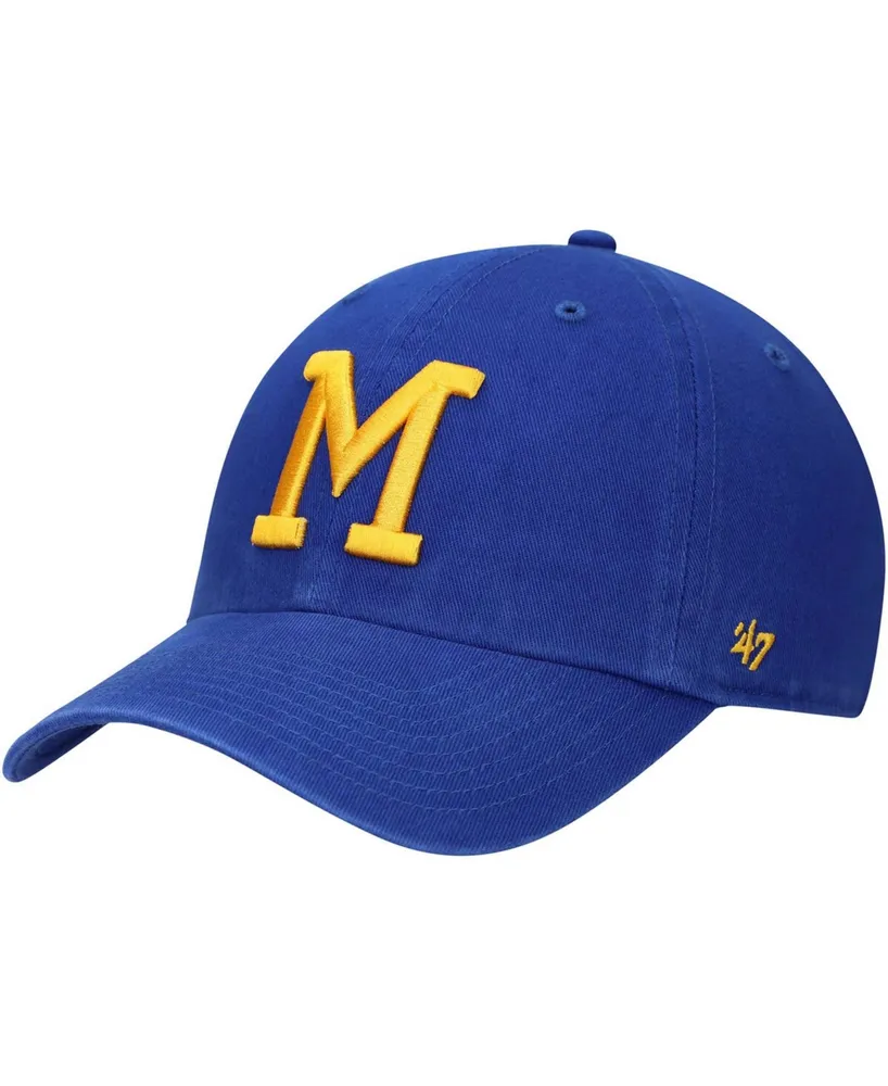 Men's Royal Milwaukee Brewers 1970 Logo Cooperstown Collection Clean Up Adjustable Hat