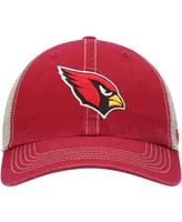 Men's Cardinal, Natural Arizona Cardinals Trawler Trucker Clean Up Snapback Hat