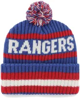 Men's Blue New York Rangers Bering Cuffed Knit Hat with Pom