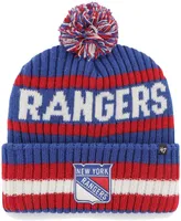 Men's Blue New York Rangers Bering Cuffed Knit Hat with Pom