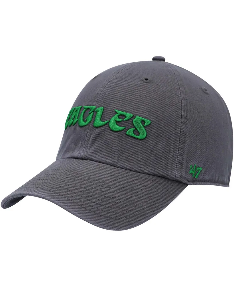 Men's Charcoal Philadelphia Eagles Clean Up Script Adjustable Hat