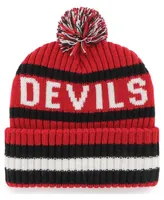 Men's Red New Jersey Devils Bering Cuffed Knit Hat with Pom