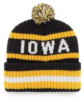 Men's Black Iowa Hawkeyes Bering Cuffed Knit Hat with Pom