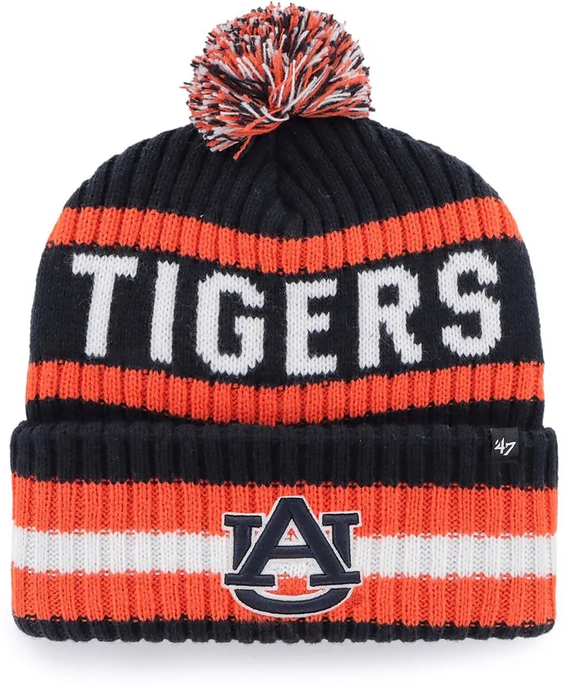 Men's Navy Auburn Tigers Bering Cuffed Knit Hat with Pom