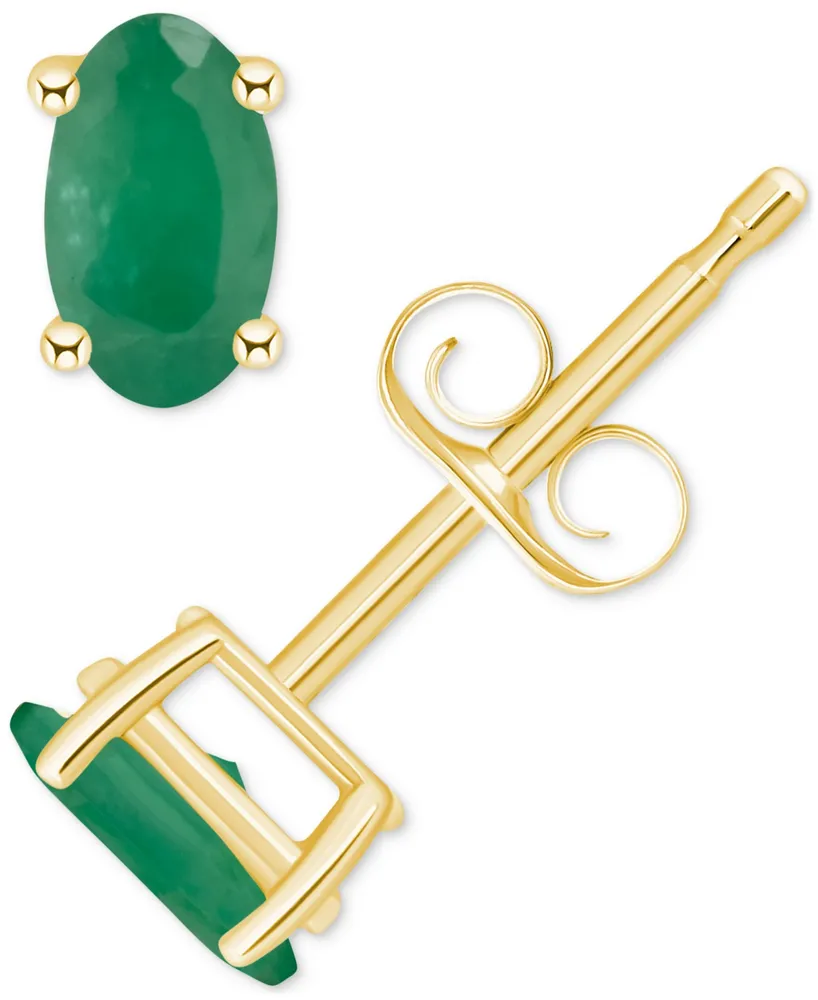 Sapphire Oval-Cut Stud Earrings (3/4 ct. t.w.) 14k Gold (Also Emerald, Ruby, & Tanzanite)