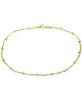 Giani Bernini Beaded Singapore Link Ankle Bracelet in 18k Gold-Plated Sterling Silver, Created for Macy's