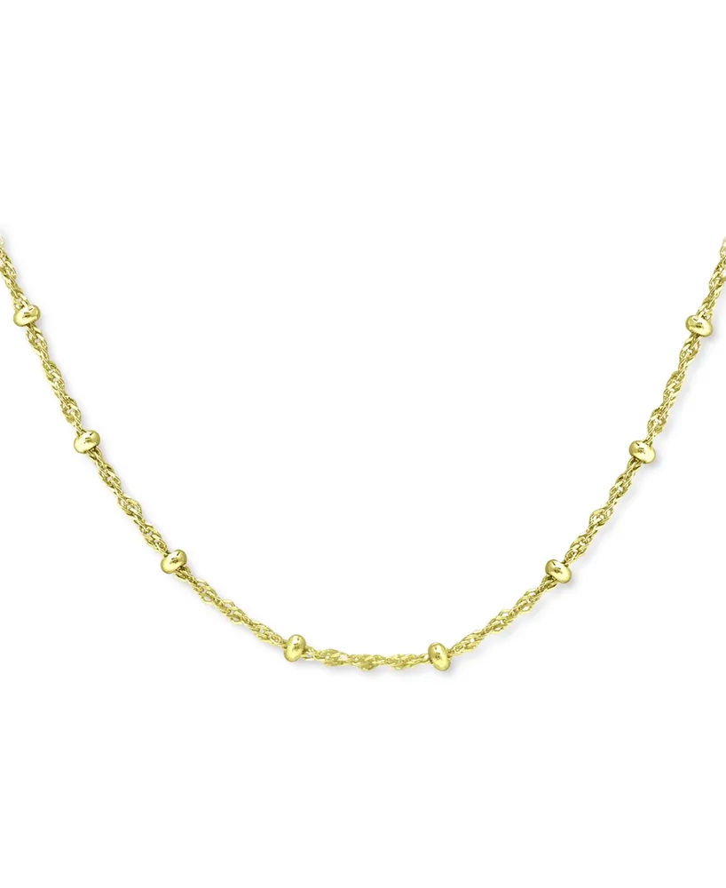 Giani Bernini Small Beaded Singapore 16" Chain Necklace in 18k Gold-Plated Sterling Silver, Created for Macy's