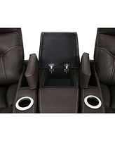 Jabarr -Pc. Beyond Leather Theater Seating with Consoles