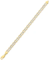 Men's Two-Tone Diamond Cut Mariner Link Bracelet in Sterling Silver & 14k Gold-Plate - Two