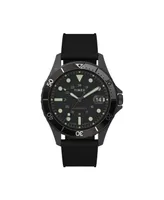 Timex Men's Navi Black Rubber Strap Watch 41 mm