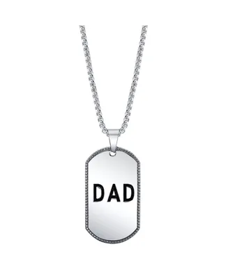 Men's Stainless Steel Dad Pendant Necklace - Silver