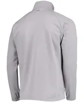 Men's Gray Texas Longhorns Terminal Tackle Fleece Raglan Omni-Shade Quarter-Zip Jacket