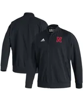 Men's Black Nebraska Huskers 2021 Sideline Woven Full-Zip Bomber Jacket