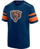 Men's Navy Chicago Bears Textured Throwback Hashmark V-Neck T-shirt