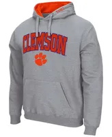 Men's Heather Gray Clemson Tigers Arch and Logo 3.0 Pullover Hoodie